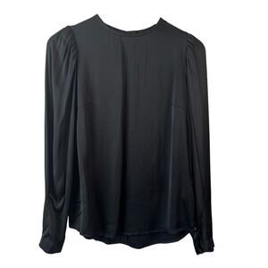 Anthropologie Ottodame Womens Top‎ 4 Black Silky Satin Whimsigoth Career Preppy